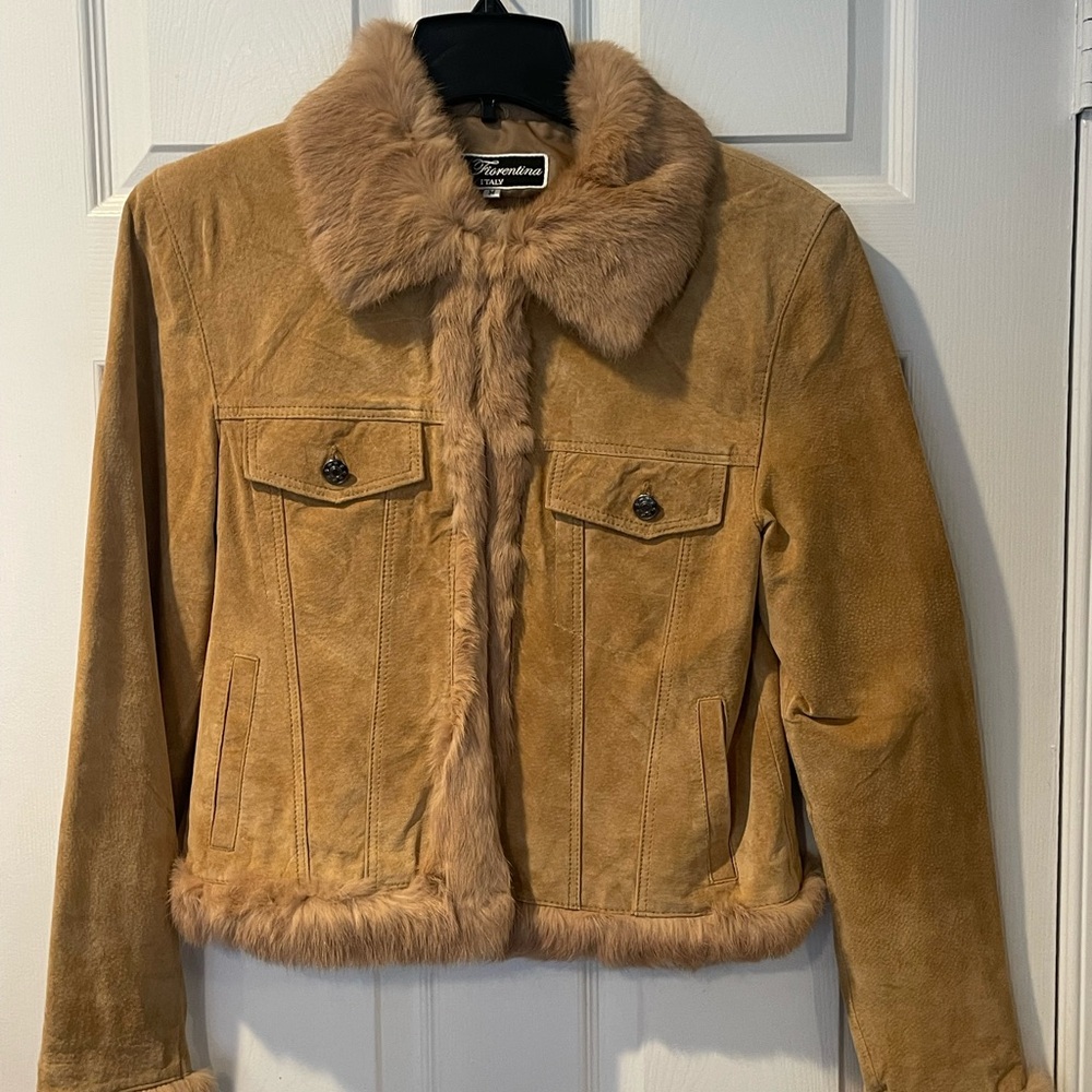 Ladies Tan Suede Jean Jacket